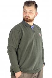 Mode XL Erkek Uzun Kol Polo Explore Waffle 22448 Haki - 2