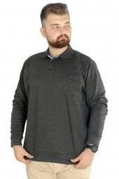 Mode XL Erkek Uzun Kol Polo Cepli İnterlok M 22460 Antramelanj - 1