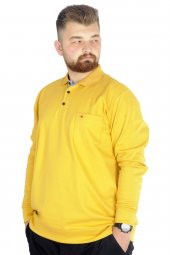 Mode XL Erkek Uzun Kol Polo Cepli İnterlok M 22460 Hardal - 2