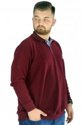 Mode XL Erkek Uzun Kol Polo The Less Waffle 22462 Bordo - 2