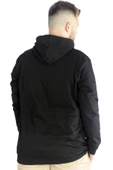 Mode XL Erkek Sweat Kapşon Parçalı Kanguru Cep 22527 Siyah thumbnail 4