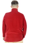 Mode XL Erkek Sweat Polo Yaka Yarım Fermuarlı Polar 22552 Bordo thumbnail 3