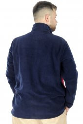 Mode XL Erkek Sweat Polo Yaka Yarım Fermuarlı Polar 22552 Lacivert - 3