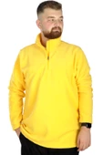 Mode XL Erkek Sweat Polo Yaka Yarım Fermuarlı Polar 22548 Sarı - 1