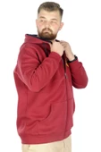 Mode XL Erkek Sweat Kapşonlu Fermuarlı Karmashek 22538 Bordo - 2