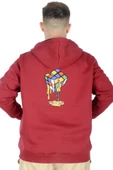 Mode XL Erkek Sweat Kapşonlu Fermuarlı Karmashek 22538 Bordo - 4