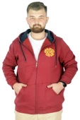 Mode XL Erkek Sweat Kapşonlu Fermuarlı Karmashek 22538 Bordo - 1