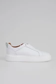 Hakiki Deri Erkek Lastik Bağ Detaylı Kalın Taban Sneaker - 5