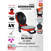 Kırmızı Erato Taşfırınım Pizza Makinesi, Lahmacun Makinesi Doğal Taş Fırın - Timer - 400 C. - 1