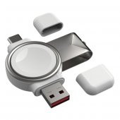 ALLY Apple iWatch İçin Taşınabilir 2 in 1 USB + Type-C Şarj Standı - 1