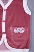 Babyhola Kız Erkek Bebek Kadife Baskılı Cepli Yelek 3298 - 11