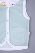 Babyhola Kız Erkek Bebek Kapüşonlu Kadife Cepli Yelek 3297 - 2