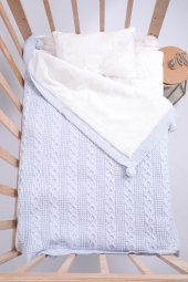 Babyhola Organik %100 Triko Velsoft Bebek Battaniye Yenidoğan Hastane Çıkışı 4041 - 3