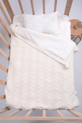 Babyhola Organik %100 Triko Velsoft Bebek Battaniye Yenidoğan Hastane Çıkışı 4041 - 11