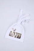 Babyhola Kız Erkek Bebek Be Happy Bere Şapka 0-2 yaş Hediyelik 1107 - 5