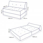 Mocca Çift Kişilik Katlanır Yatak Uzanma Koltuğu - Bej - 9