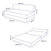 Homedius Magic Katlanır Yataklı Çift Kişilik Koltuk-Mavi - 6