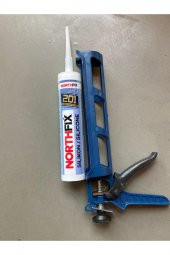 Plastik Silikon Tabancası+nortfix Silikon Şeffaf+beyaz 3 Lü Set - 1