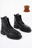 Muggo DARWİN Hakiki Deri Fermuarlı Bağcıklı Garantili Erkek Rahat Hafif Taban Casual Kışlık Bot - 1