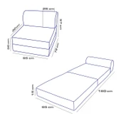 Magic Tek Kişilik Katlanır Yataklı Koltuk-Bej - 5