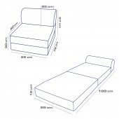 Magic Tek Kişilik Mavi Katlanır Yataklı Koltuk - 4