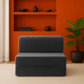 Magic Tek Kişilik Koyu Gri Katlanır Yataklı Koltuk - 2