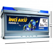 İnci Formul A Taurus 12 V 82 Ah 740  A(EN) Akü - 2