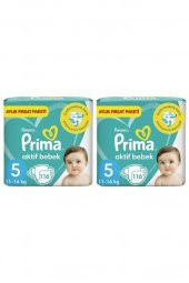 Prima Bebek Bezi Aktif Bebek 5 Beden 232 Adet Junior 2 Aylık Fırsat Paketi - 2