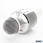 Global UsbA+TF Sd Kart+3.5mm Aux Girişli Bluetooth Karaoke Mikrofonu Gümüş WNE0146 - 3