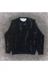 SÜVARİ MERMER DESEN RAHAT KALIP SWEATSHİRT - 11