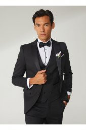 Süvari Normal Bel Slim Fit Siyah Erkek Takım Elbise TK3000400224 - 3