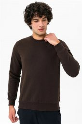 O Yaka Kahverengi Sweat - 2