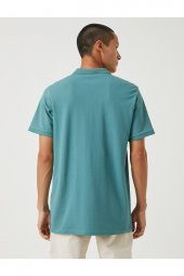 Basic Tişört Polo Yaka Düğme Detaylı - 4