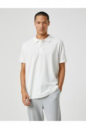Basic Tişört Polo Yaka Düğme Detaylı - 7