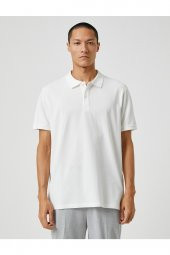 Basic Tişört Polo Yaka Düğme Detaylı - 8
