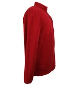 Erkek Büyük Beden Yarım Fermuarlı Polar Sweat Kırmızı - 4