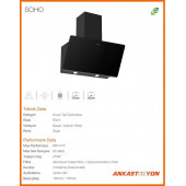Silverline 3457 Soho Siyah Cam Davlumbaz 80 Cm - 3