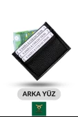 Unisex Kartlık Vegan Deri Minimal Model 6 Kart - 1 Kâğıt Para Bölmeli Siyah - 3