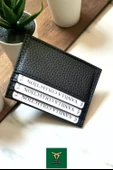 Unisex Kartlık Vegan Deri Minimal Model 6 Kart - 1 Kâğıt Para Bölmeli Siyah - 1