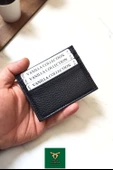 Unisex Kartlık Vegan Deri Minimal Model 6 Kart - 1 Kâğıt Para Bölmeli Siyah - 5
