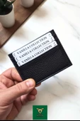 Unisex Kartlık Vegan Deri Minimal Model 6 Kart - 1 Kâğıt Para Bölmeli Siyah - 4