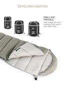 Naturehike M180S Pongee Pamuklu Uyku Tulumu -8°C Yeşil Right - 5