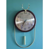 Geyikli Duvar Saati Sarkaçlı Alk1580 Dekoratif Hediyelik thumbnail 1