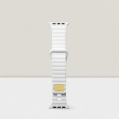 Cosmostech Akıllı Saat Watch için Uyumlu 42MM 44MM 45MM 49MM 1/2/3/4/5/6/se/7/8/ultra Silikon Kordon ve Kayışı Dalgalı Şerit Tasarım Beyaz - 1