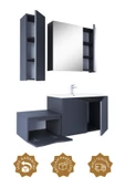 Teta Home Manila 100cm Mdf Banyo Seti + Boy Dolap  Antrasit - 2