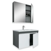 Teta Home Tokyo 65 CM Mdf Banyo Dolabı Seti  Antrasit-Beyaz - 2