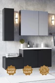 Teta Home Manila 100cm Mdf Banyo Seti + Boy Dolap  Antrasit - 1