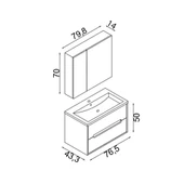 Teta Home Madrid 80 cm Mdf Banyo Dolabı Seti  Antrasit - 5
