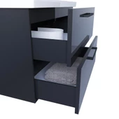 Teta Home Batum 80 Cm Mdf Banyo Dolabı Seti  Antrasit - 3