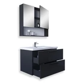 Teta Home Batum 80 Cm Mdf Banyo Dolabı Seti  Antrasit - 2